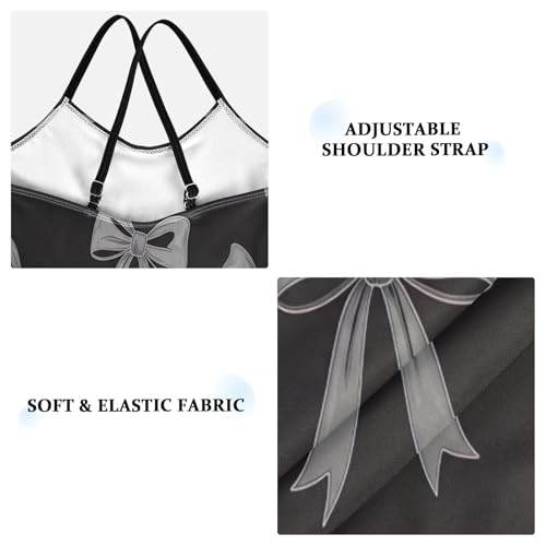 Toddler Girl Bathing Suit, Summer Beach Apparel 3-10 Y, Bows Gray Black3