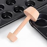 Kryoflare Baking Tools, Double-Sided Wooden Tart Tamper, 4.5cm Pastry Press Tool for Pies Tarts Quiche, Baking Mold with Handle
