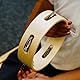 A-Star 6 Zoll/15 cm handgehaltenes kopfloses Tamburin aus Holz, traditionelle Single Jingle Bell Row