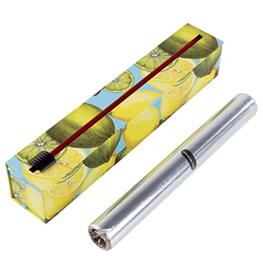 ChicWrap Lemon Refillable Foil Dispenser - Includes 12"x 30' Roll of Professional Aluminum Foil - Reusable Dispenser w/Slide Cutter - Ideal Dispenser & Saves Money