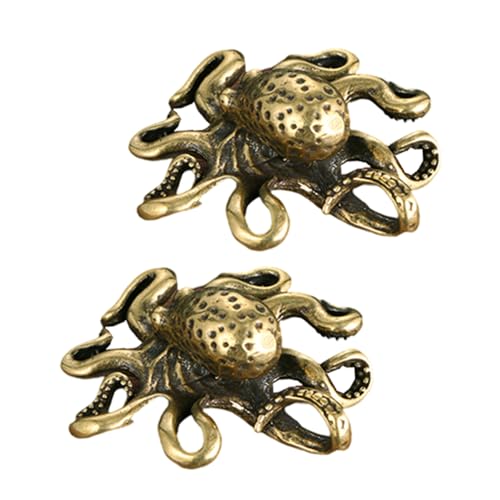 Figurines de poulpe en laiton au style vintage et aux détails ciselés pour décoration chic