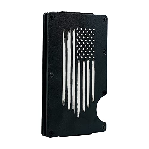 Military Veteran Products Usa Rfid Blocking American Flag Metal Wallet With Money Clip - American Flag Aluminum Credit Card Holder For Men Or Women #TOP5
