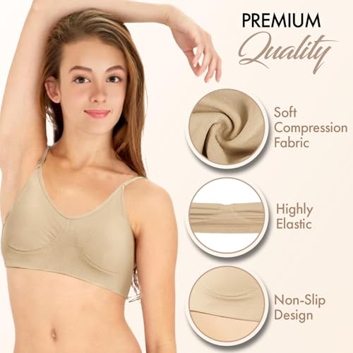 Zenmarkt Nude Dance Bra - Backless Ballet Bra with Clear Straps, High Elasticity, Non-Slip, Silicone Pads for Girls, Women2