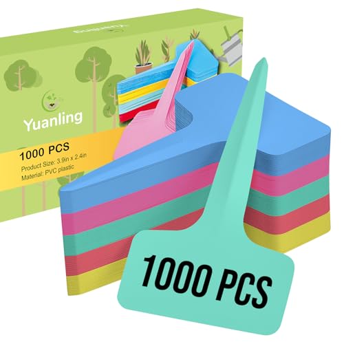 Plant Labels 1000 Pcs Yuanling T-Type Plastic Garden Tags Waterproof