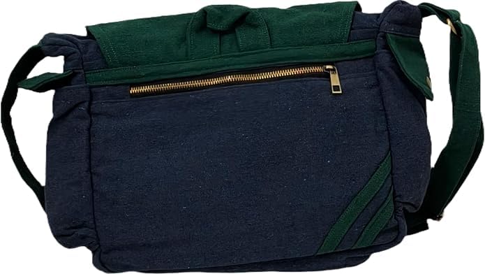 Image of ROUGH CANVAS COTTON MESSENGER BAG /BRASS ZIPPER CLOSURE /HANDMADE /ANTIQUE /VINTAGE /ECO LOVELY /UNISEX /SUSTAINABLE /HIGHLY DURABLE /WASHABLE /NATURAL