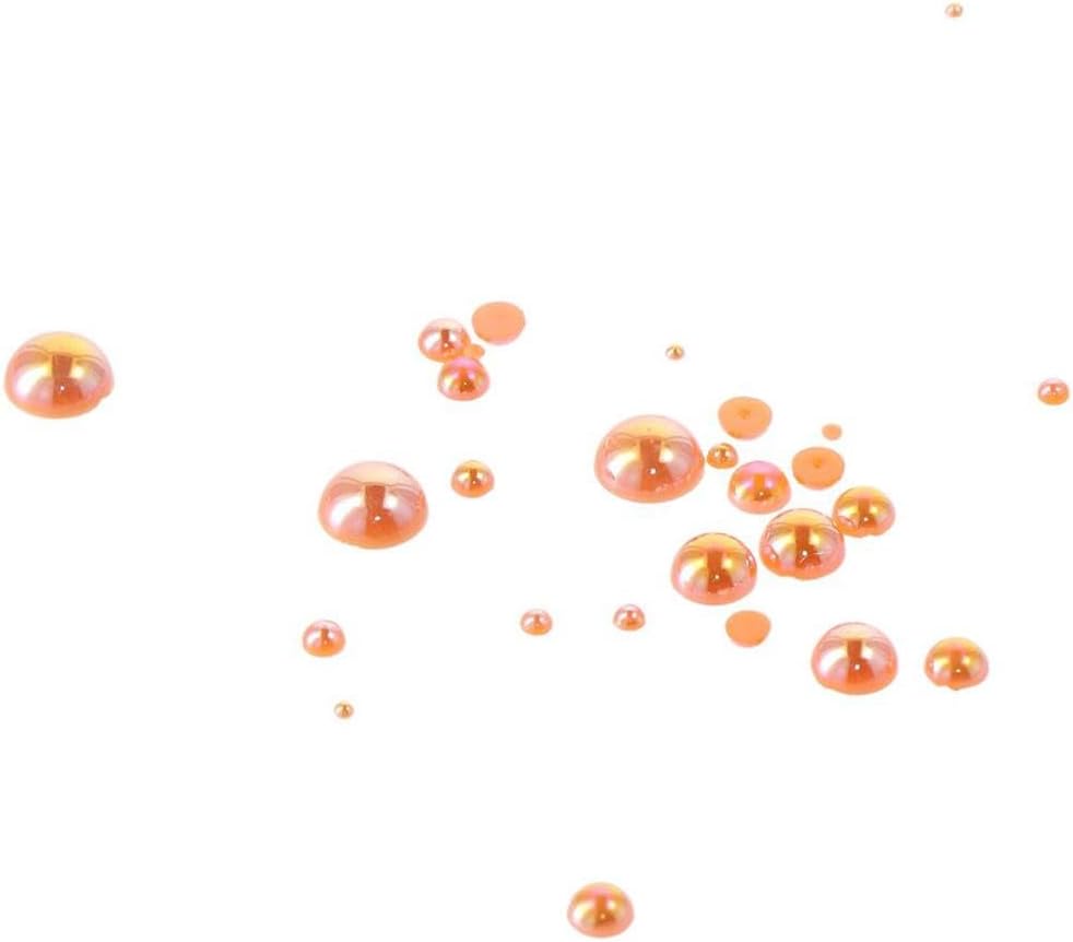 5600 Pcs Half Round Pearls,Orange AB Flatback 7 Sizes Pearls for DIY Art Crafting,Jewelry,Making,Decoration - Image 4