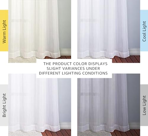 Image of NICETOWN Voile White Sheer Curtains for Bedroom - Grommet Light Filtering Elegant Panels Lightweight & Breathable Window Treatments for Living Room, W54 x L90, 1 Pair