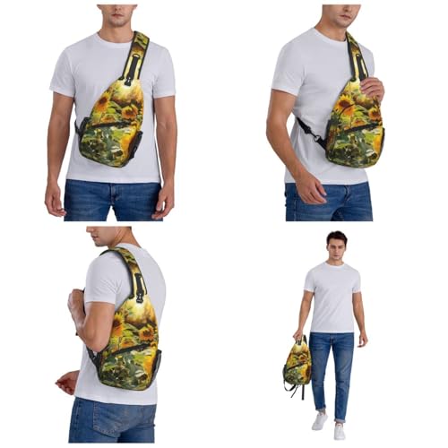 Bolso cruzado tipo sling para hombre y mujer negro miniatura 7