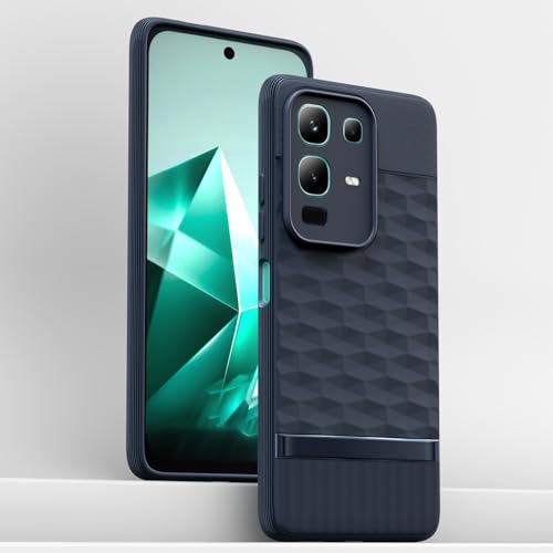 Image of Pikkme Back Cover for Infinix Note 50x 5G Camera Protection 3D Hexa Cube Design Silicone Protective Bumper Case (Blue)