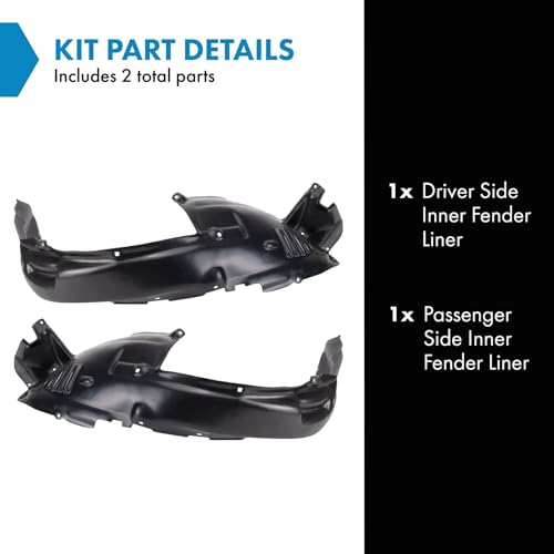 Image of TRQ Driver and Passenger Side Inner Fender Liner Set Compatible with 2003-2009 Lexus GX470