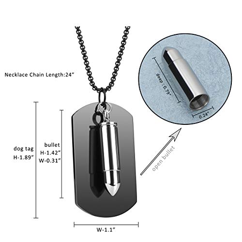 Personalized Master Free Engraving Custom Photo & Text Dog Tag Pendant Bullet Urn Necklace For Ashes Memorial Keepsake Cremation Jewelry Christmas Gift #TOP6