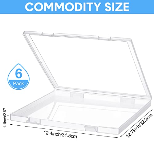 Kosiz 6 Pcs 12 X 12 Inch Paper Storage Case Clear Portable Storage Box Transparent Storage Organizer Slim Project Case For Scrapbook Documents Photo File Magazines Office School Supplies #TOP1