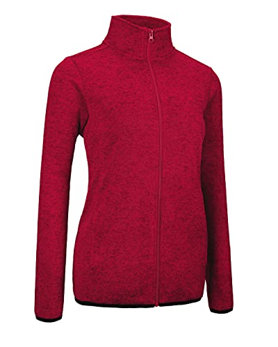 Image of Dolcevida Women's Long Sleeve Sweater Fleece Zip Up Speckled Jacket with Pockets
