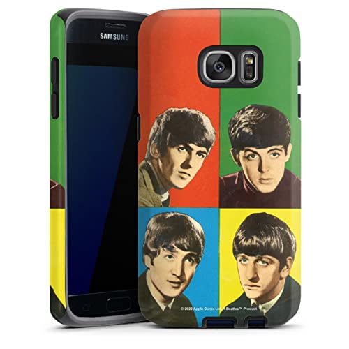 DeinDesign Coque Compatible avec Samsung Galaxy S7 Coque renforcée Coque Antichoc Rock ‘n’ Roll Visages The Beatles - Les Beatles, Paul McCartney, John Lennon, RIngo Starr, George Harrison DeinDesign Coque Compatible avec Samsung Galaxy S7 Coque renforcée Coque Antichoc Rock 'n' Roll Visages The Beatles