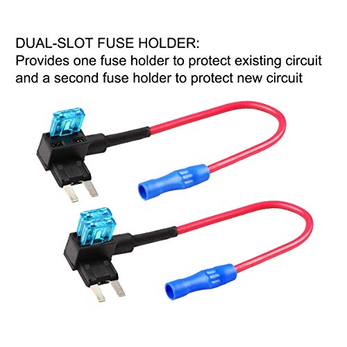 Muhize Automotive Mini Fuse Tap - Upgraded Car Blade Fuse Holder 12V(2023 New), Add-A-Circuit Fuse Tap Adapter With 15 Amp Mini Atm Apm Truck Camper Rv Blade Fuse (5 Pack) #TOP3