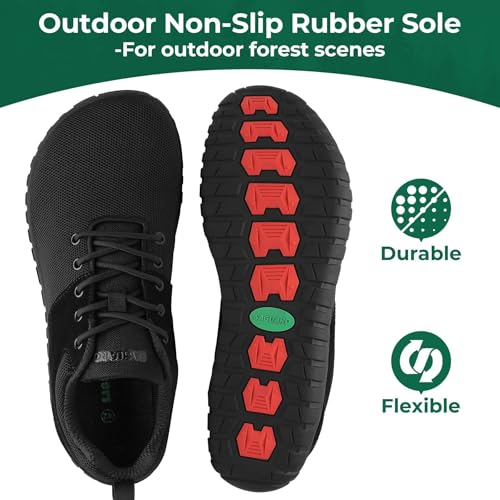 Miniatura 6 de Saguaro Barefoot Zapatillas Minimalistas Mujer Punto Zapatos Descalzos Hombre Exterior Zapatillas Trail Running Transpirables Pies Anchos Gimnasio Para Zero Drop Soles Negro,Gr.41