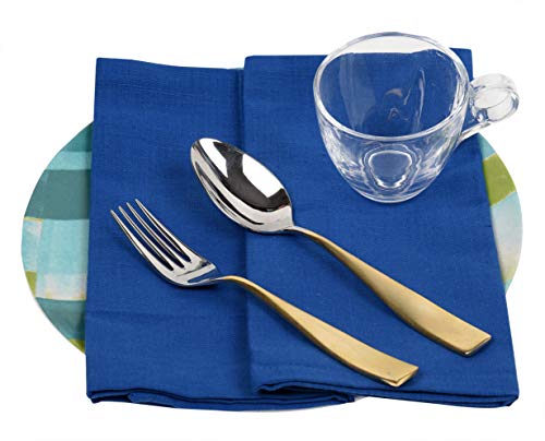 Urban Villa Dinner Napkins Solid Slub Set Of 12 Royal Blue Color Premium Quality Dinner Napkins Size 20X20 In Cloth Napkins Cotton Cloth Napkins With Mitered Corners Ultra Soft Dinner Napkins #TOP1