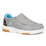 Women's Orthopedic Slip-On Loafers Walking Shoes for Plantar Fasciitis: Soft Diabetic Supportive Shoes for Flat Feet, High Arch, Comfortable Outdoor Athletic Walking Shoes Grey Blue Size 9