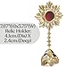 Needzo Personal Small Solid Brass Reliquary, Ornate Monstrance Display, Catholic Religious Gift, 7.67 Inches