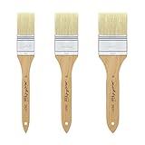 XDT#2827 Hake Artist Paint Brush 3 Piece Set, Hog Bristle Paint Brush for Acrylic Painting, Flat Brushes for Art, Wall and Craft Painting, Acrylic Oil Watercolor
