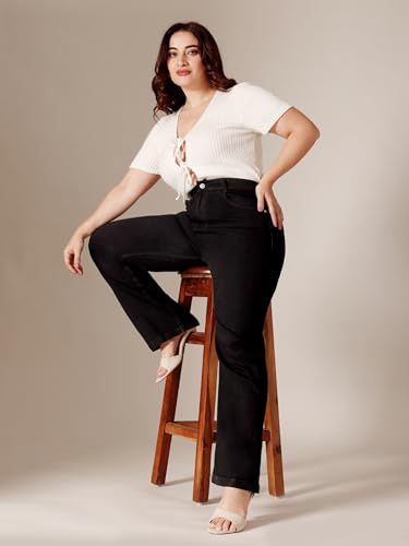Image of Miss Chase A+ Women's Bootcut High Rise Regular Stretchable Denim Jeans