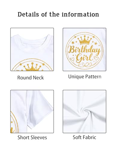 Image of YHHR Birthday Girl Shirt Tie Dye Girls Birthday Shirts 7-14 Year Kids Tops | Girls Birthday T Shirt, Cute B-Day Gifts Party Tops ,Birthday Outfits ,Letter Print Tees ,Graphic Short Sleeve Tee Tops