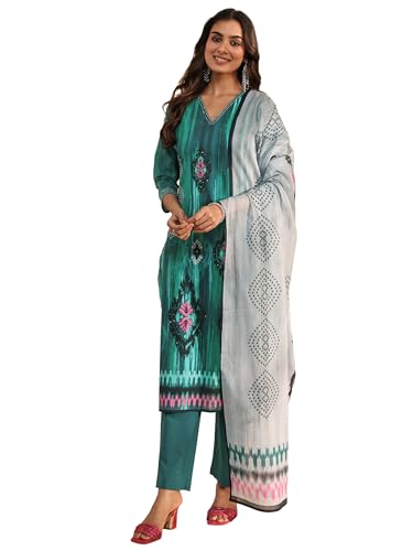 Kurta femme Libas vert-1 M aux finitions artisanales et coupe fluide élégante
