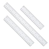 LAGEBONA Ruler 12 Inch 8 Inch 6 Inch Rulers,Bulk for Classroom School Supplies for Kids，Clear Ruler，mm Ruler，Ruler Set