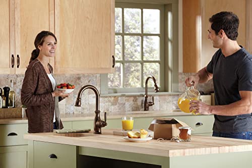 Moen Brantford Oil Rubbed Bronze One-Handle Pulldown Kitchen Sink Faucet Featuring Power Boost And Reflex Retractable Docking System, Traditional Kitchen Faucet With Sprayer, 7185Orb #TOP6
