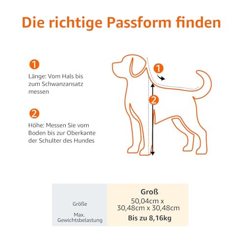Amazon Basics Haustiertragetasche, weich für Hund, L, schwarz, L 50 x B 30.4 x H 30.4 cm