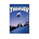 Queosmpei Thrasher Skateboard Poster Wall Art Picture Print Painting for Home Bedroom Decor Poster for Wall Decorative 12x18inch(30x45cm)