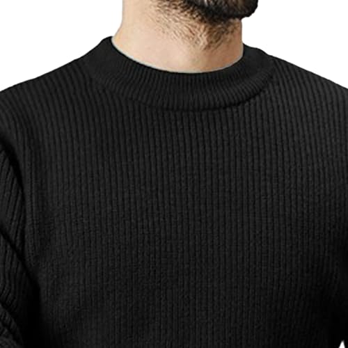 JEShifangjiusu Men's Cotton Crewneck Pullover Long Sleeve Slim Fit Sweater Lightweight Casual Fashion Knitted Sweaters2