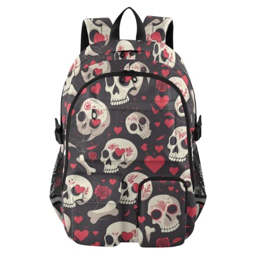 Mochila de negocios para laptop que soluciona la falta de espacio con diseño de calavera