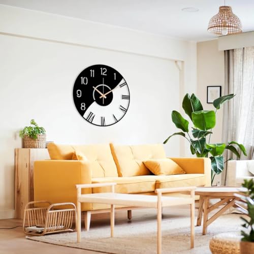 Image of Stylish Metal Analog for Living Room, Bedroom, Office, Kitchen, Home and Hall | Antique Fancy Big Size Modern Wall Watch for Home Decor (DA-179, 50CM)