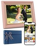 Frameo Digital Frame 10.1 Inch WiFi Digital Photo Frame with 32GB Storage, 1280x800 HD IPS Touch Screen Picture Frames with Frameo APP, Share Photos and Video for Mom - Coral Pink