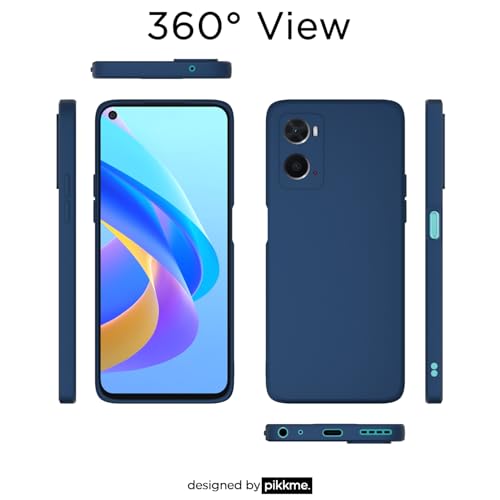 Image of Outlouders Back Cover for Oppo A76 / Oppo A96 / Oppo A36 | Camera Protection | Durable Soft Matte Silicone Bumper Case (Blue)