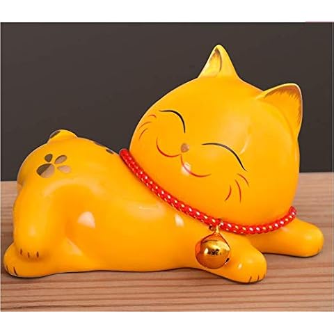 Figurine for Holiday Living Room Bedroom Home Decoration Statue Sculptures Ornaments Home Living Room Wine Cabinet Decoration Ornaments Ceramic Lucky Cat Crafts Modern Minimalist Children's Room Soft Cover