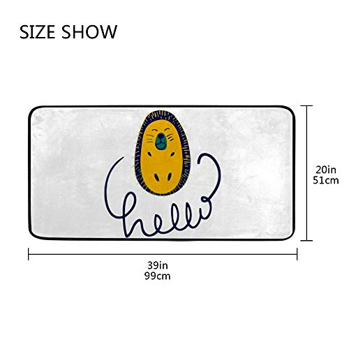 Tapis de cuisine 39x20" imperméable idéal devant l'évier jaune