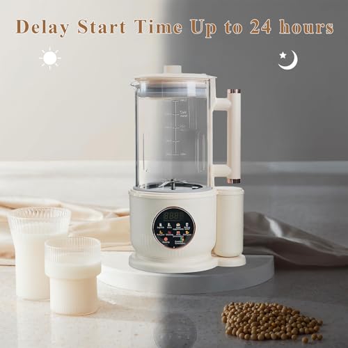 Automatic Nut Milk Maker Machine - 1500ml Plant-Based Milk & Juice Maker with Noise-Reducing Cover, Delay Start & Auto Clean Functionality - Image 6