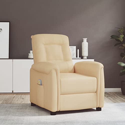 Chusui Sillón de Masaje reclinable elevable, Sillon Relax, Sofa Relax, Sillon Masajeador, Sofá Perezoso, Butacas De Cine, Microfibra Crema Cover
