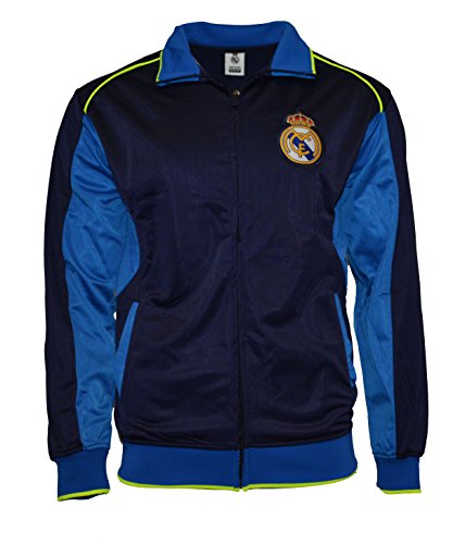 Rhinox Real Madrid Jacket Track Soccer Adult Sizes Soccer Football Official Merchandise (Navy, S)