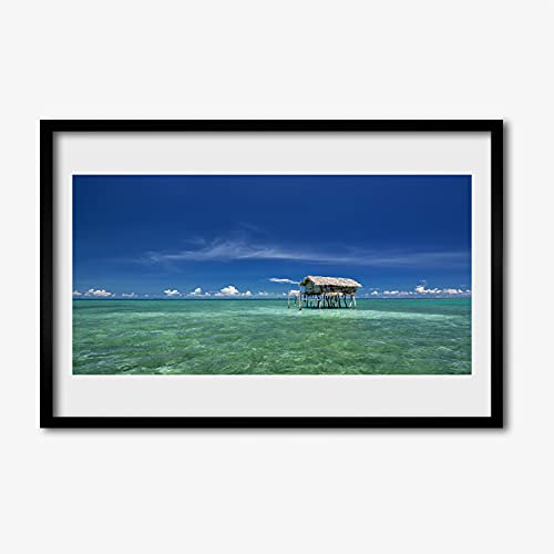 Affiche avec cadre image marine 60x40 cm pour habiller un mur vide de chambre