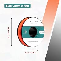 Abma Cord Gummischnur 2mm x 10m Gummikordel Gummiband Elastische Gummiseil – Ansicht 2