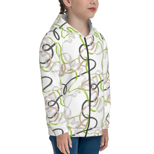 Geometric Optical Small Squares Kids Pullover Hoodies Boys Zip Up Sweatshirts Girls Athletic Clothes with Pocket4