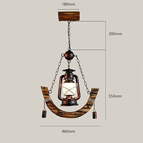 Atmosphère en bois industriel pendant light pour resto et loft - 6