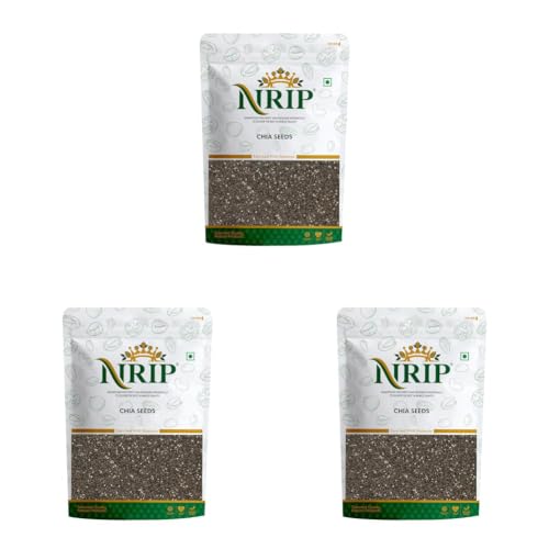Image of NRIP Premium Chia Seeds 200g I Seeds for Eating | Seeds for Weight Management | Rich in Calcium, Protein & Fibre (Pack of 3)