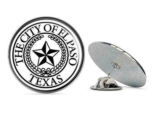 White Round City of El Paso Texas Seal (tx) Metal 0.75