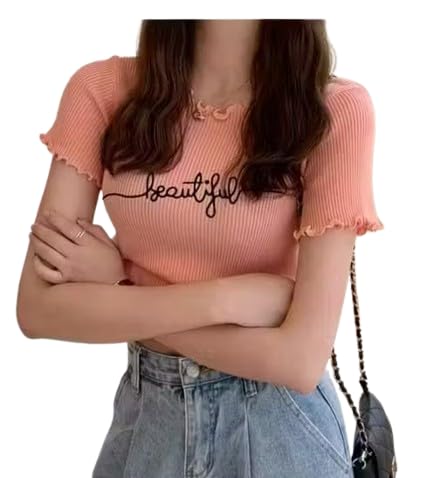 Trendy Style Collections Beautiful Printed Crop Top for Girls | Stylish Lycra Short Sleeve Casual Wear Top-picture-35