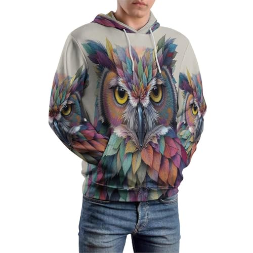 Sweat à capuche 3D homme pull imprimé femme sweat-shirt animaux aquarelle hibou
