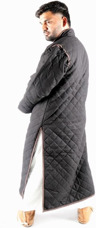 Miniatura 4 de THE MEDIEVALS Medieval grueso acolchado de longitud completa mangas Gambeson capa Aketon chaqueta armadura, tela de algodón